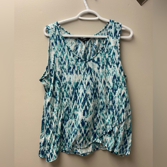 George Blue & Green Flowy Tank Top - Picture 1 of 3